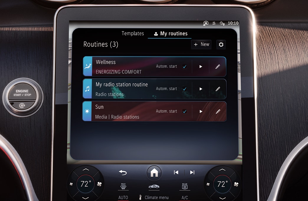 Mercedes-Benz ENERGIZING Comfort screen