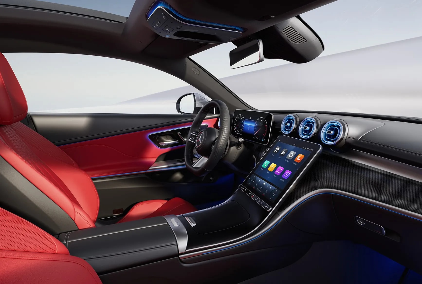 2026 Mercedes-Benz CLE Coupe interior ambient lighting and tech