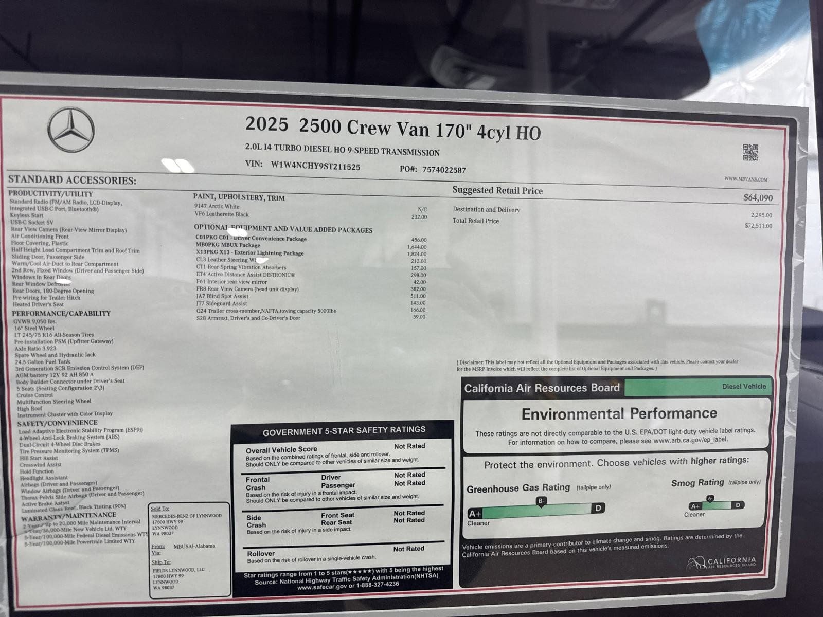 2025 Mercedes-Benz Sprinter Crew Van Base - Photo 19