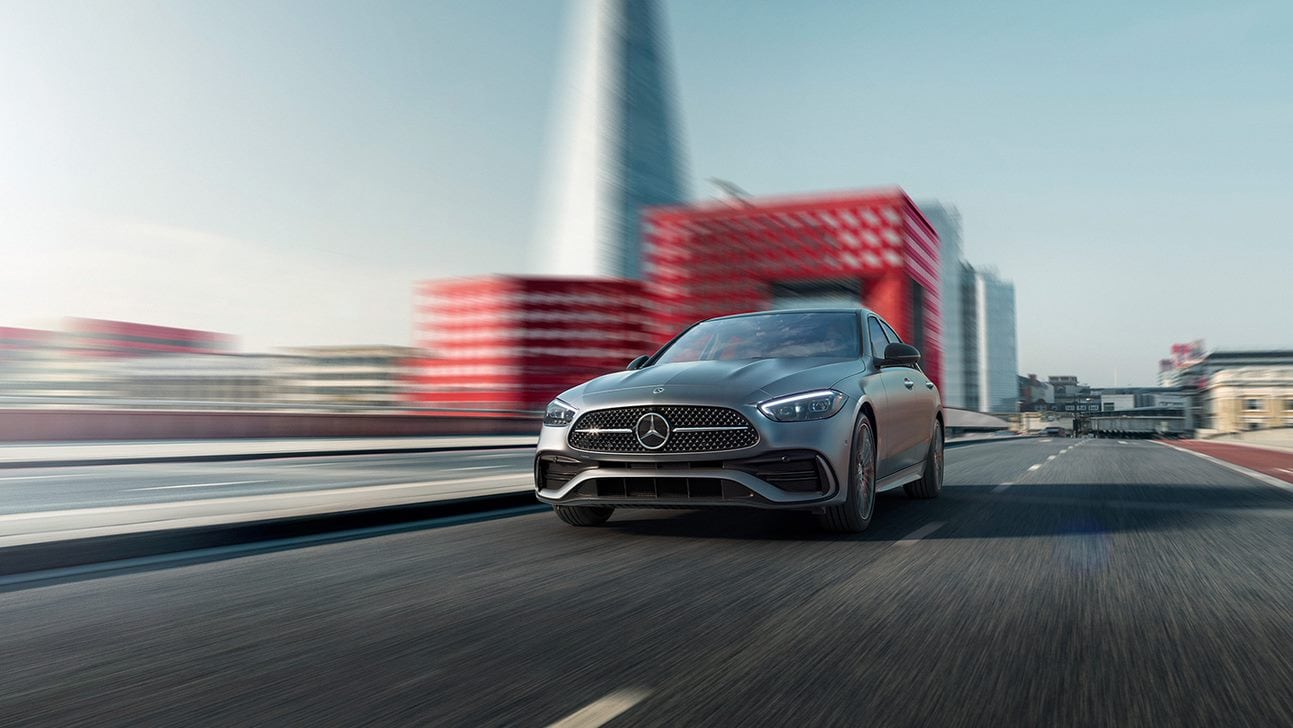 2022 Mercedes C-Class sedan driving