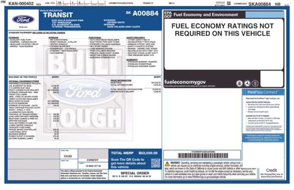 New 2025 Ford Transit-350 Cutaway Truck