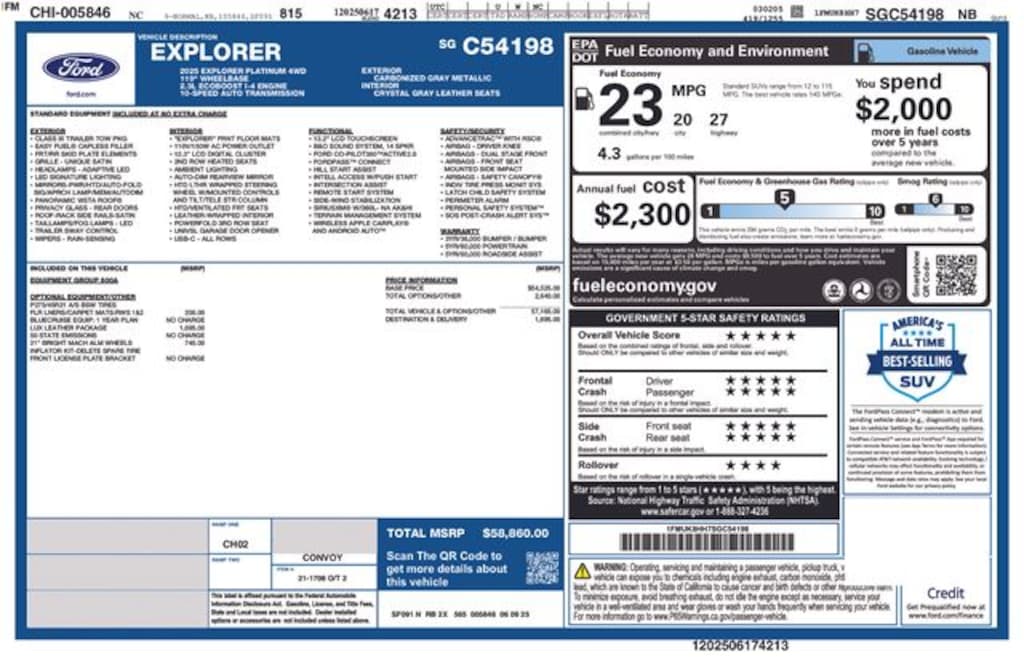 New 2025 Ford Explorer Platinum SUV