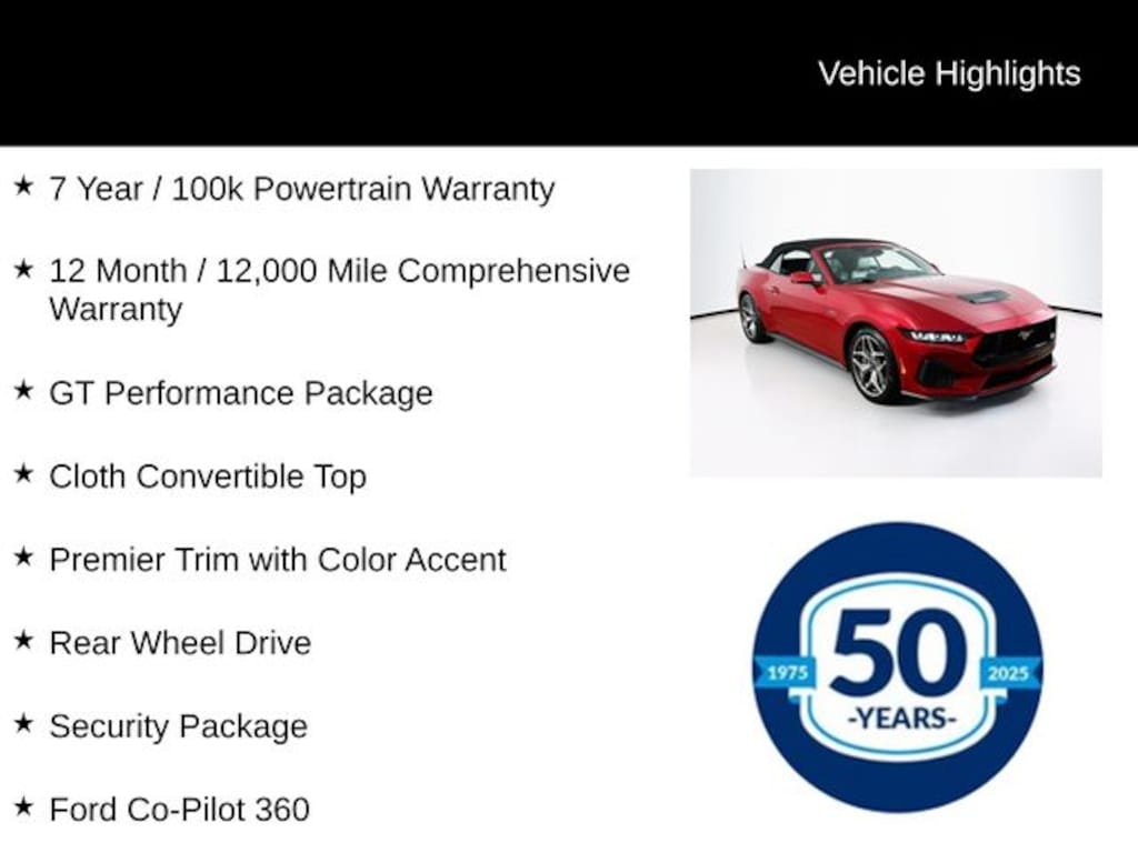Certified 2024 Ford Mustang GT Premium Convertible