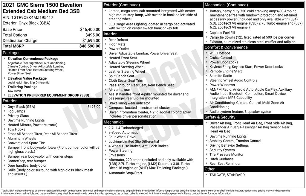 Certified 2021 GMC Sierra 1500 Elevation Truck Double Cab