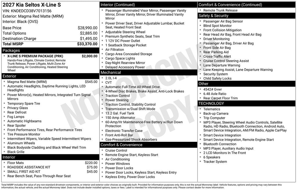 New 2027 Kia Seltos X-Line S SUV