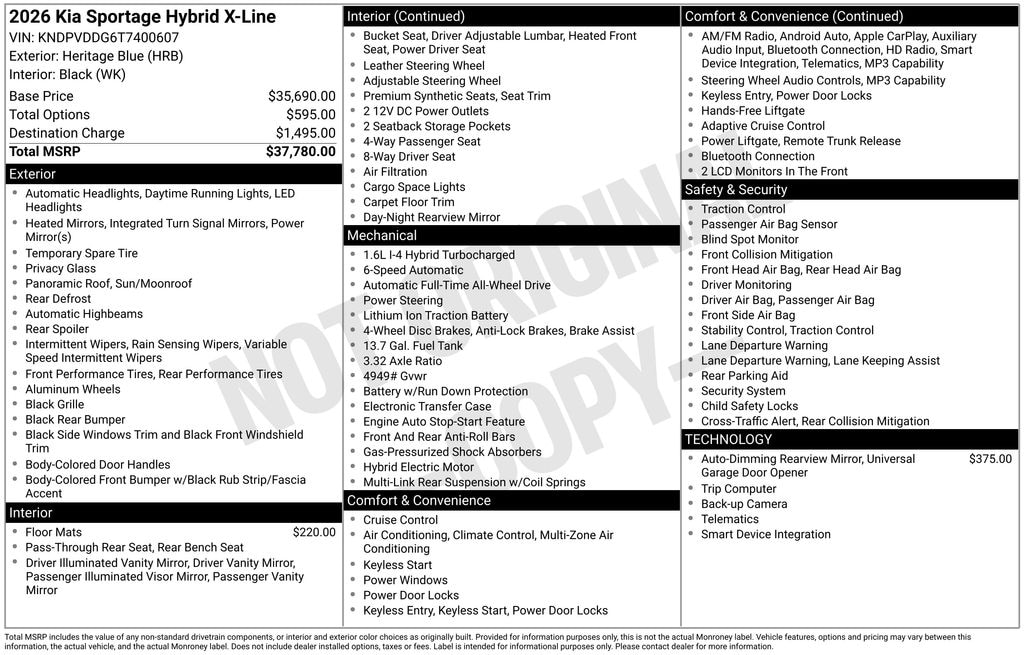 New 2026 Kia Sportage Hybrid X-Line SUV