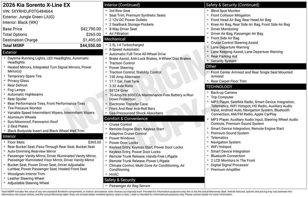 New 2026 Kia Sorento X-Line EX SUV