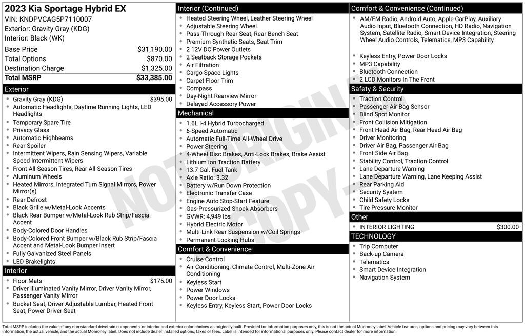Certified 2023 Kia Sportage Hybrid EX SUV