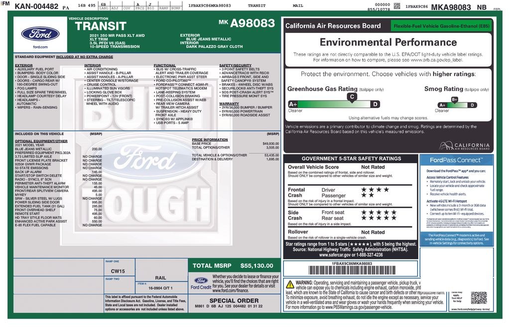 Used 2021 Ford Transit-350 XLT Wagon Medium Roof Van