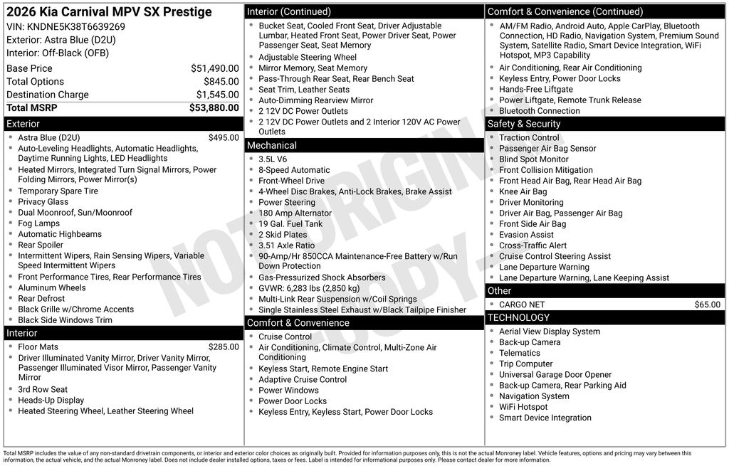 2026 Kia Sedona SX Prestige's photo