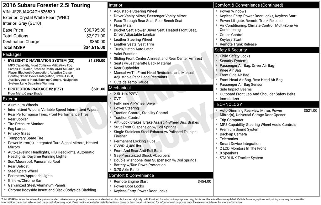 Certified 2016 Subaru Forester 2.5i Touring SUV