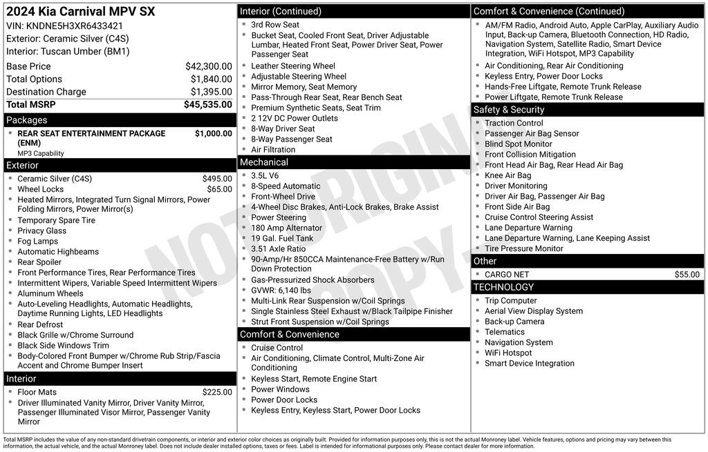Used 2024 Kia Carnival SX MPV