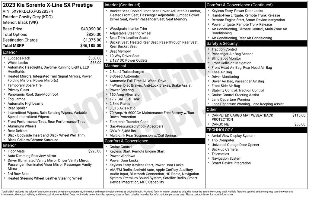 Certified 2023 Kia Sorento X-Line SX Prestige SUV