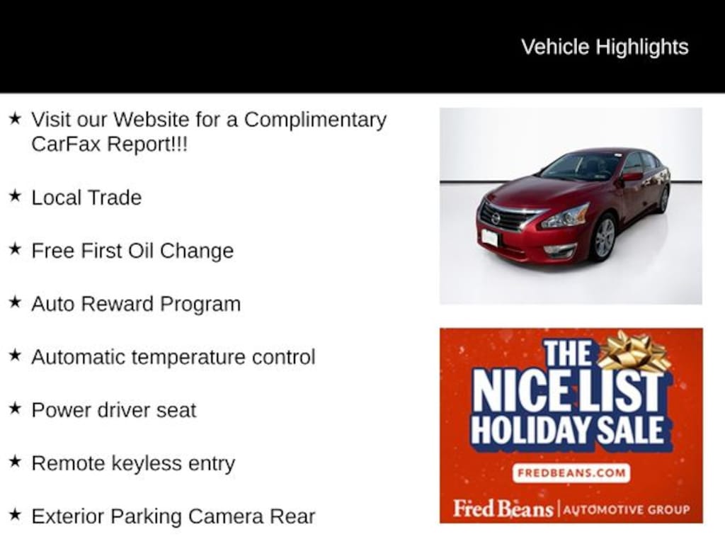 Used 2014 Nissan Altima 2.5 SV Sedan