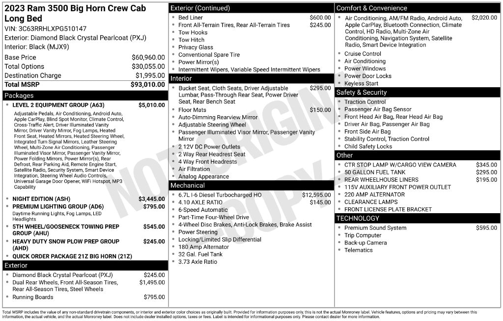 Used 2023 Ram 3500 Big Horn Truck Crew Cab