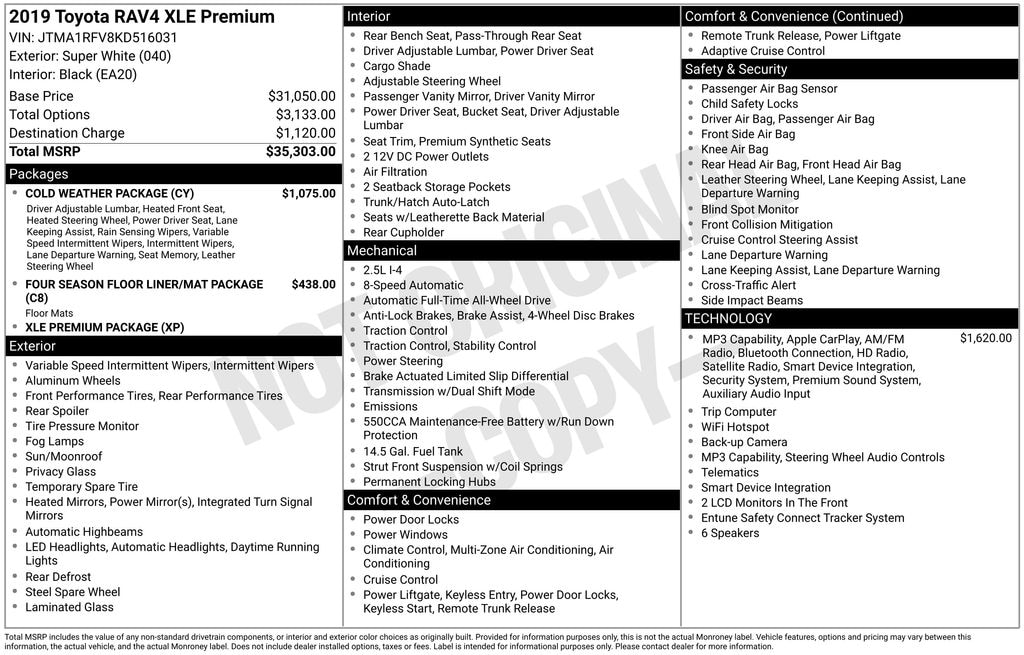Certified 2019 Toyota RAV4 XLE Premium SUV