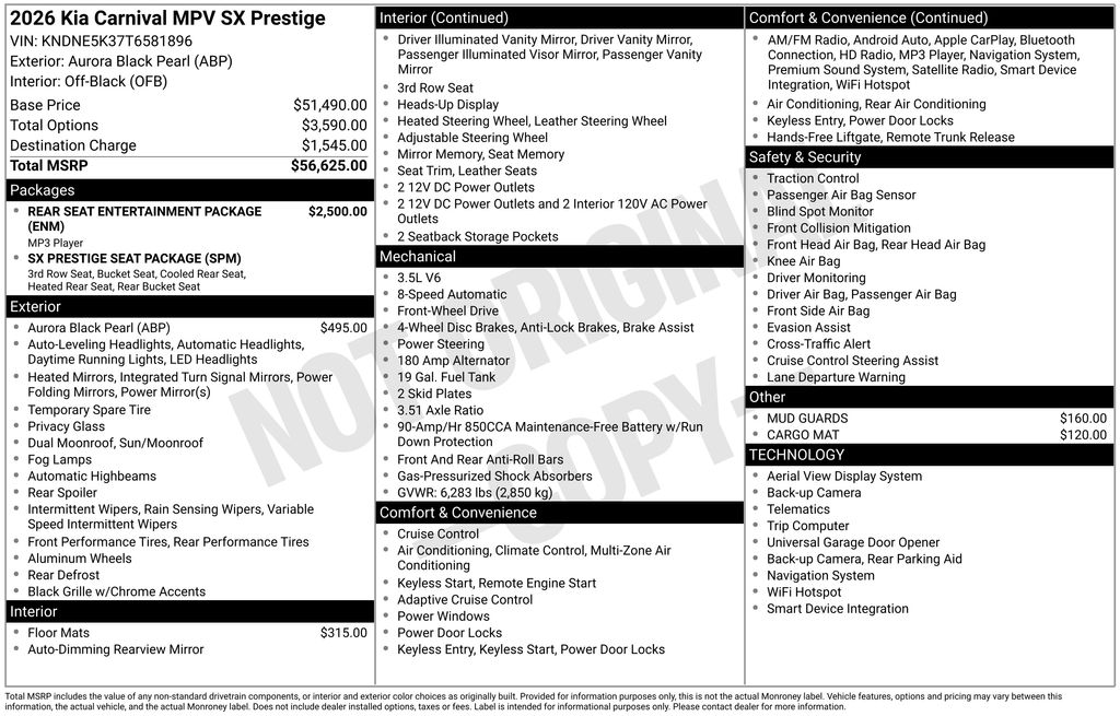2026 Kia Sedona SX Prestige's photo