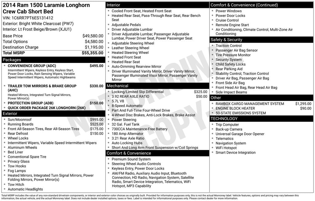 Used 2014 Ram 1500 Laramie Longhorn Truck Crew Cab