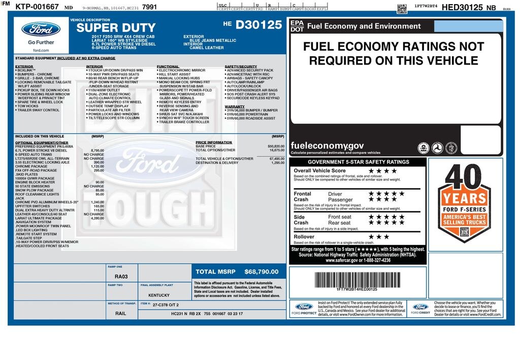 Used 2017 Ford F-250SD Lariat Truck Crew Cab