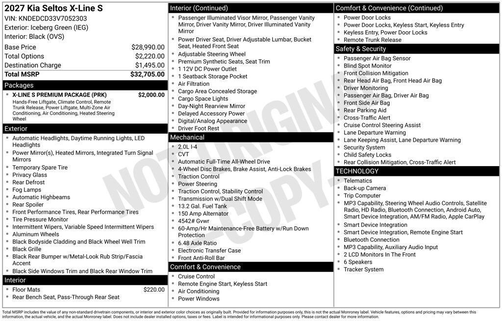 New 2027 Kia Seltos X-Line S SUV