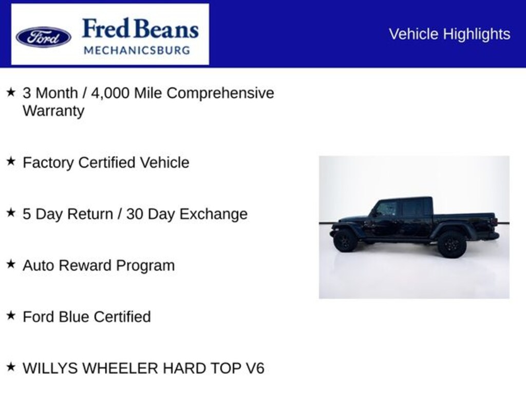 Certified 2022 Jeep Gladiator Willys Truck Crew Cab