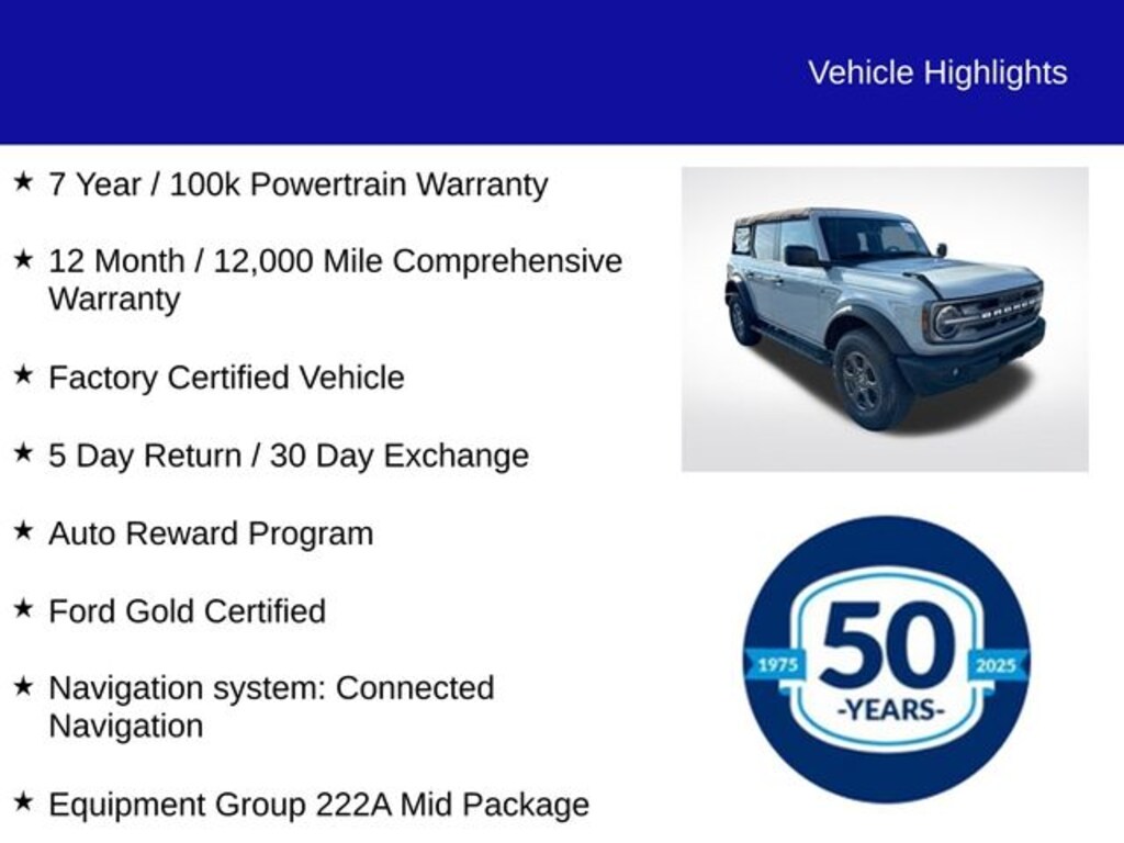 Certified 2023 Ford Bronco Big Bend SUV