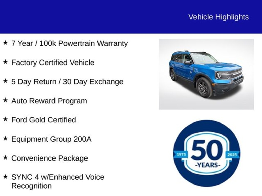 Certified 2025 Ford Bronco Sport Big Bend SUV