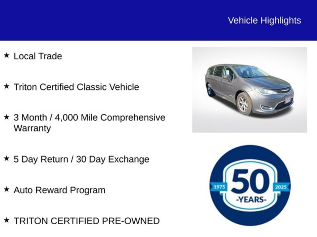 Certified 2018 Chrysler Pacifica Touring Plus Van