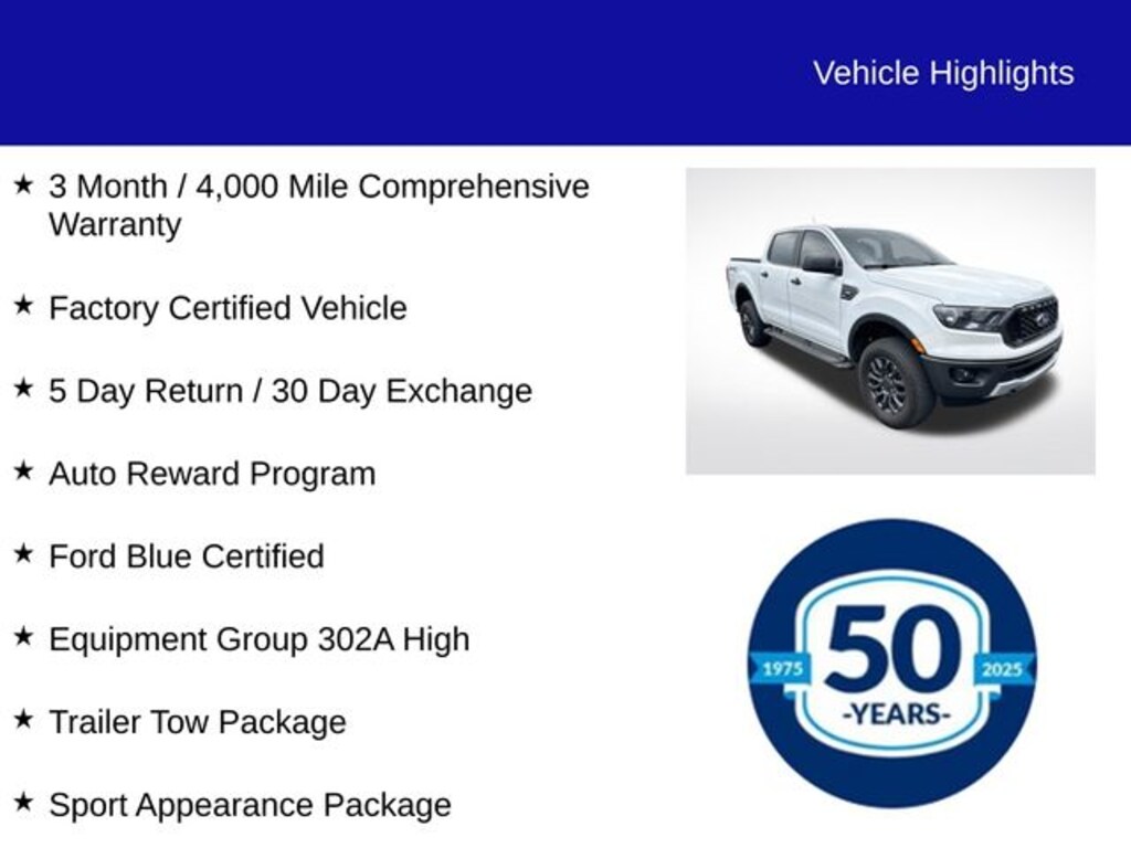 Certified 2023 Ford Ranger XLT Truck SuperCrew