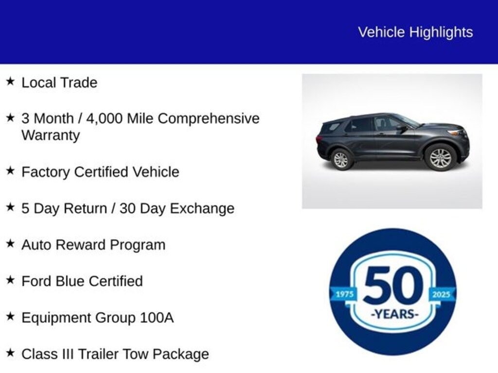 Certified 2020 Ford Explorer Base SUV