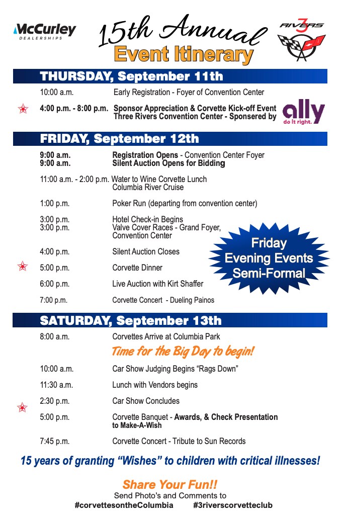 Corvettes on the Columbia Itinerary