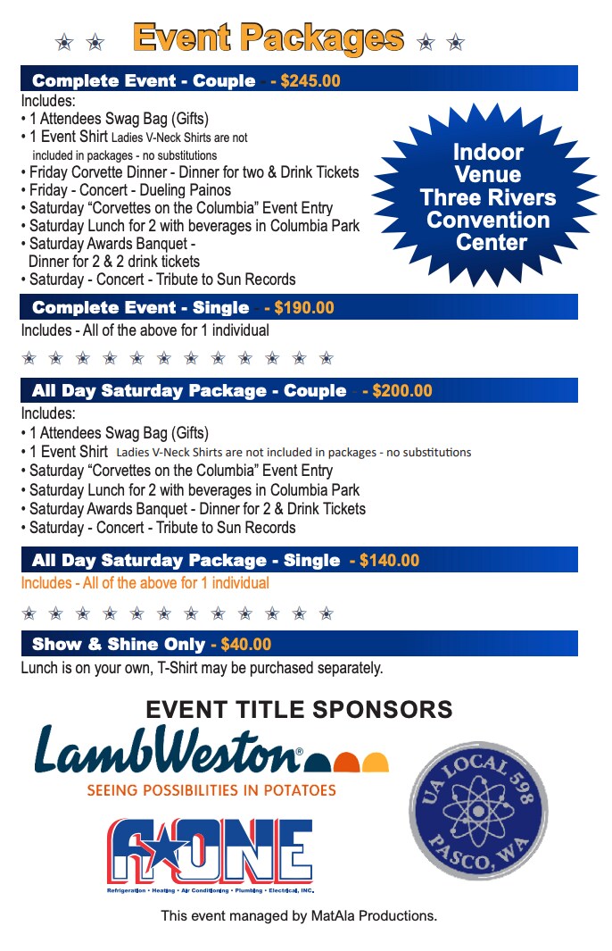 Corvettes on the Columbia Event Details