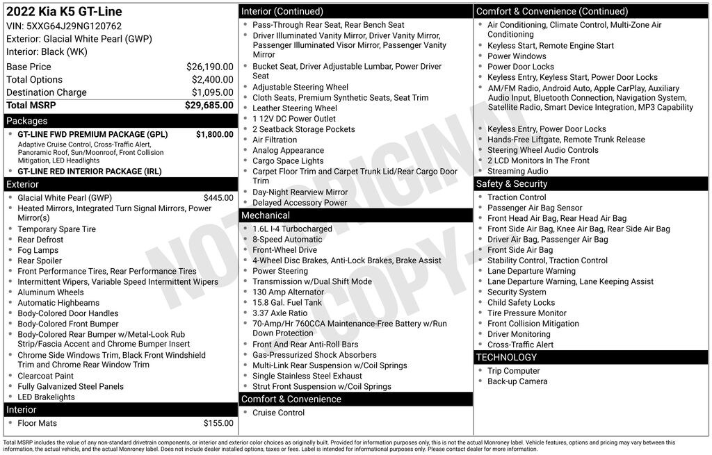 Used 2022 Kia K5 GT-Line Sedan
