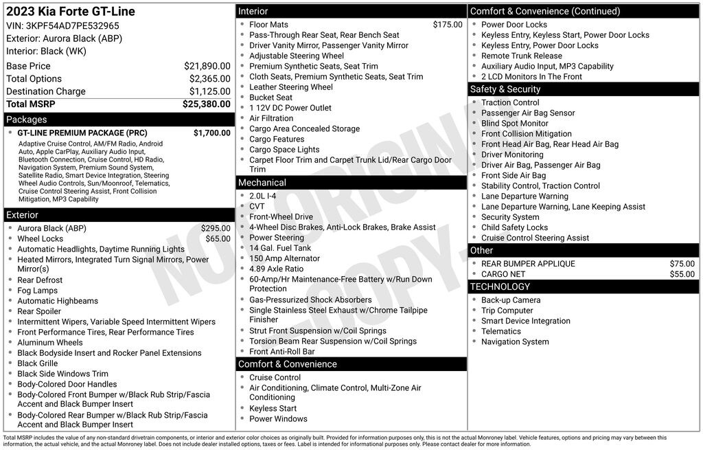 Used 2023 Kia Forte GT-Line Sedan