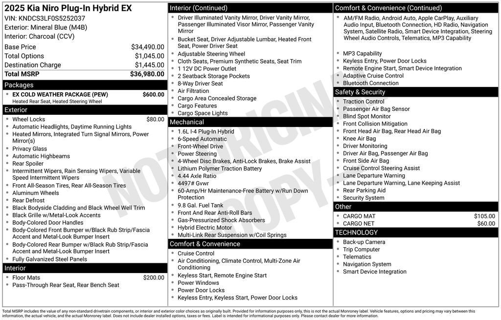 New 2025 Kia Niro Plug-In Hybrid EX SUV
