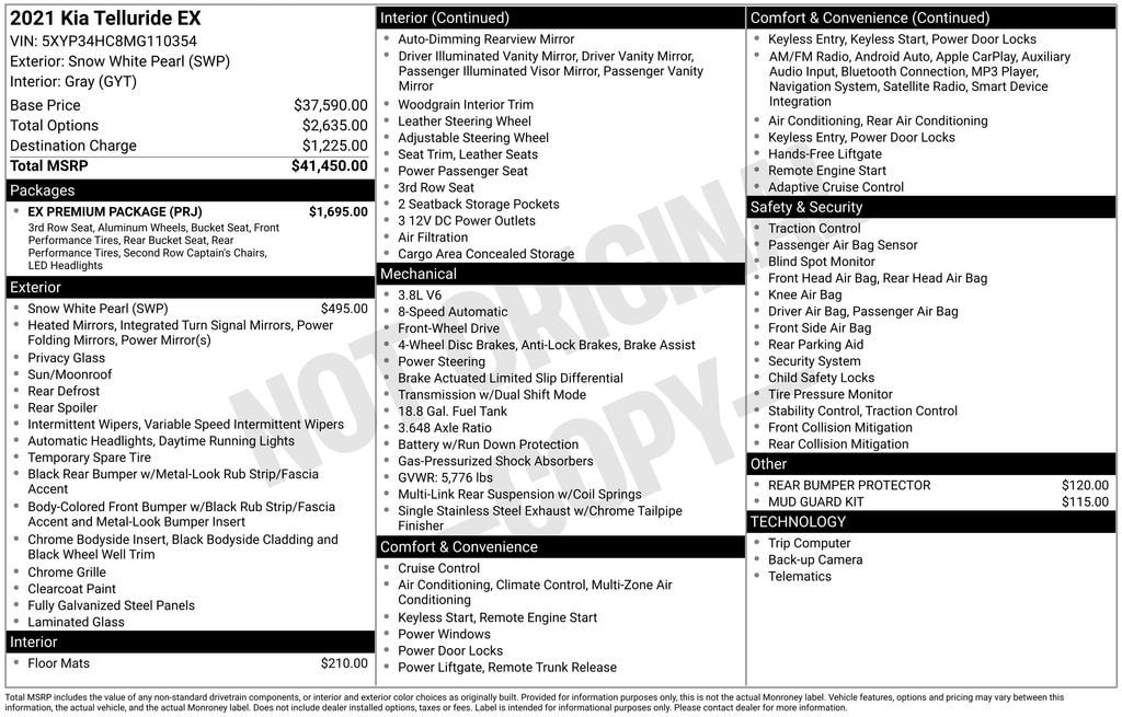 Used 2021 Kia Telluride EX SUV