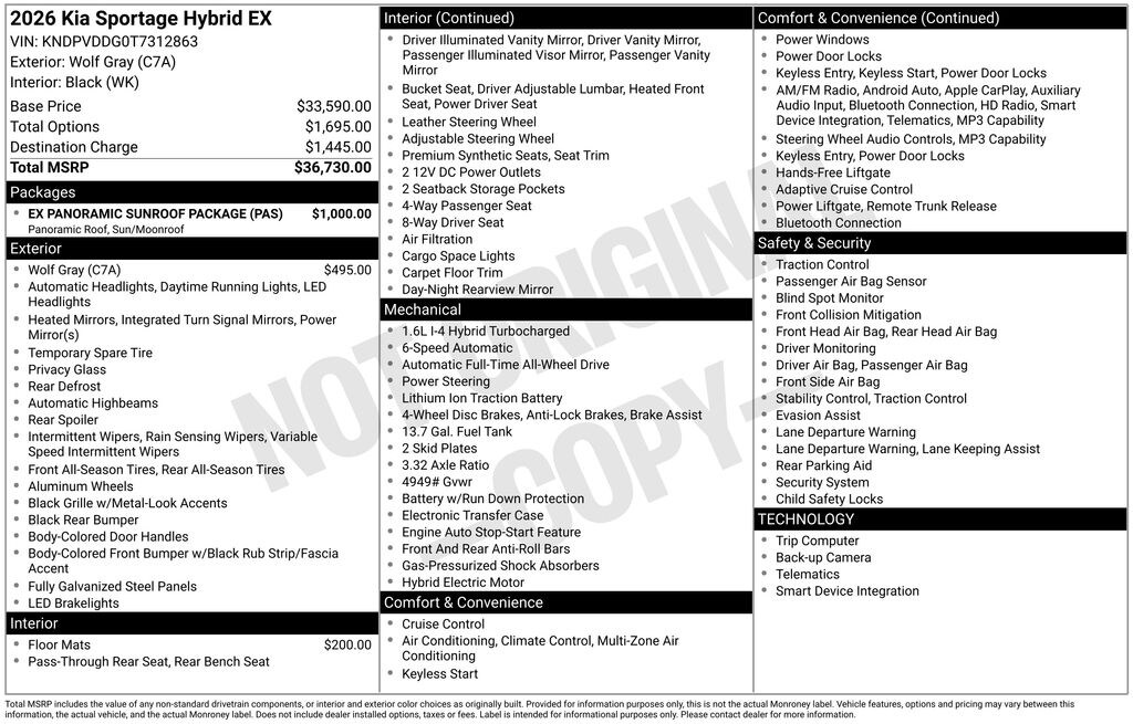 New 2026 Kia Sportage Hybrid EX SUV