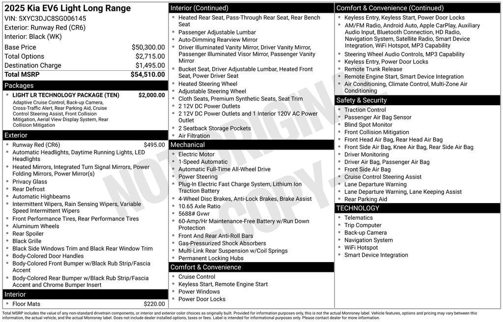 New 2025 Kia EV6 Light Long Range SUV