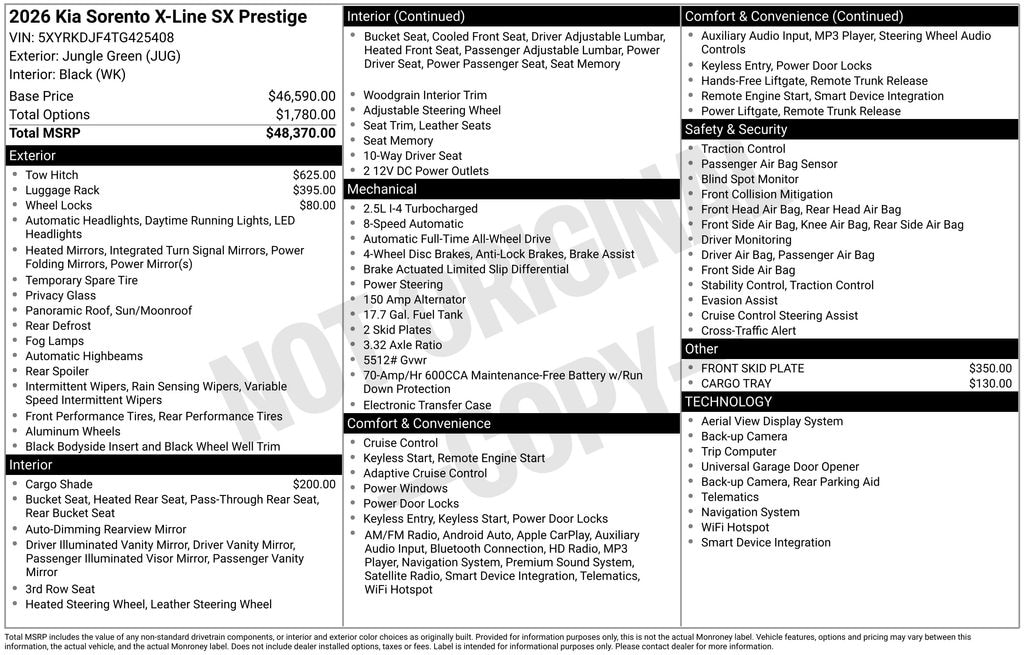 New 2026 Kia Sorento X-Line SX Prestige SUV