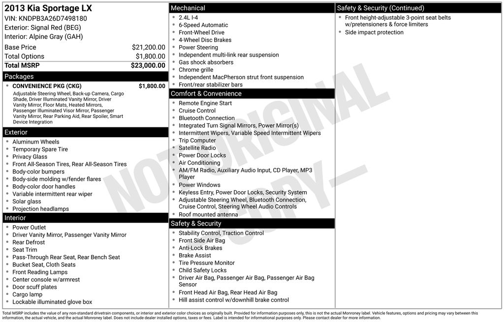 Used 2013 Kia Sportage LX with VIN KNDPB3A26D7498180 for sale in North Hampton, NH