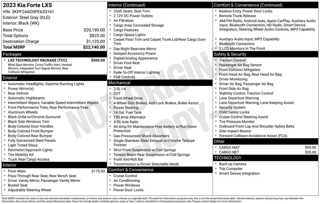 Used 2023 Kia Forte LXS Sedan