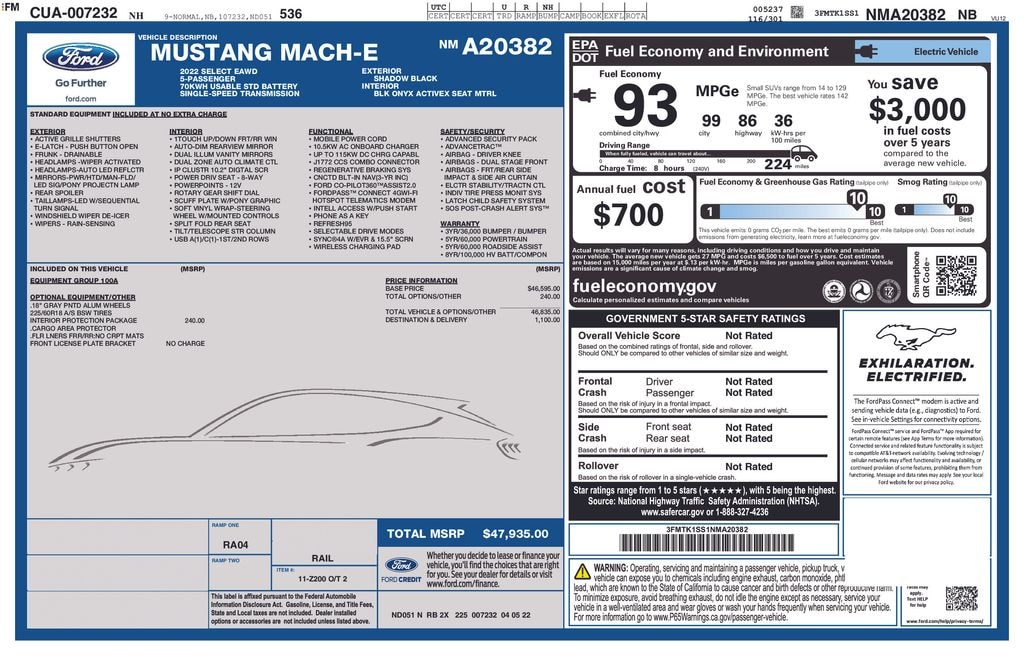 Used 2022 Ford Mustang Mach-E Select SUV