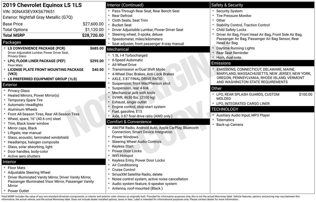 Used 2019 Chevrolet Equinox LS SUV