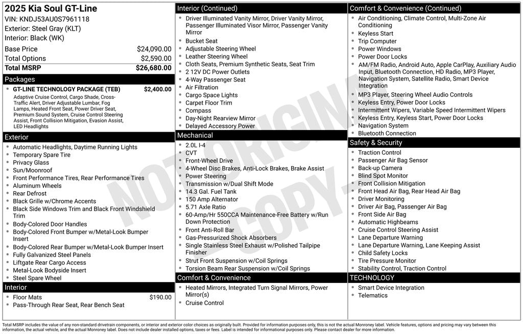 New 2025 Kia Soul GT-Line Hatchback