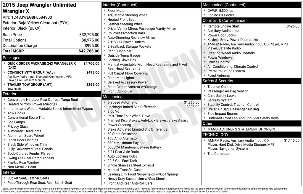 Used 2015 Jeep Wrangler Unlimited Sahara with VIN 1C4BJWEG8FL584900 for sale in North Hampton, NH