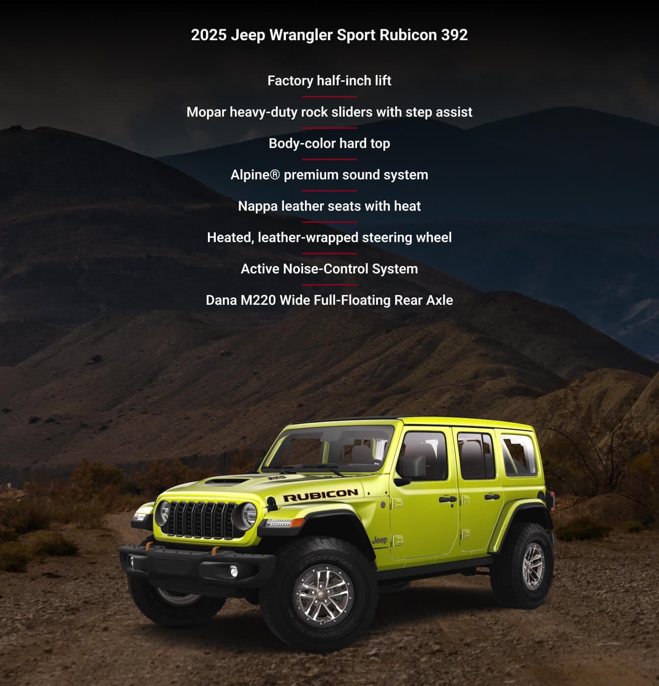 Jeep Wrangler 4-Door Rubicon 392 in High Velocity Clear Coat PJF