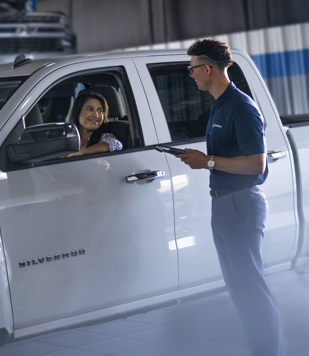 2022 Chevy Silverado 1500 in Summit White after a service appointment at McGee Chevrolet of Greenwich
