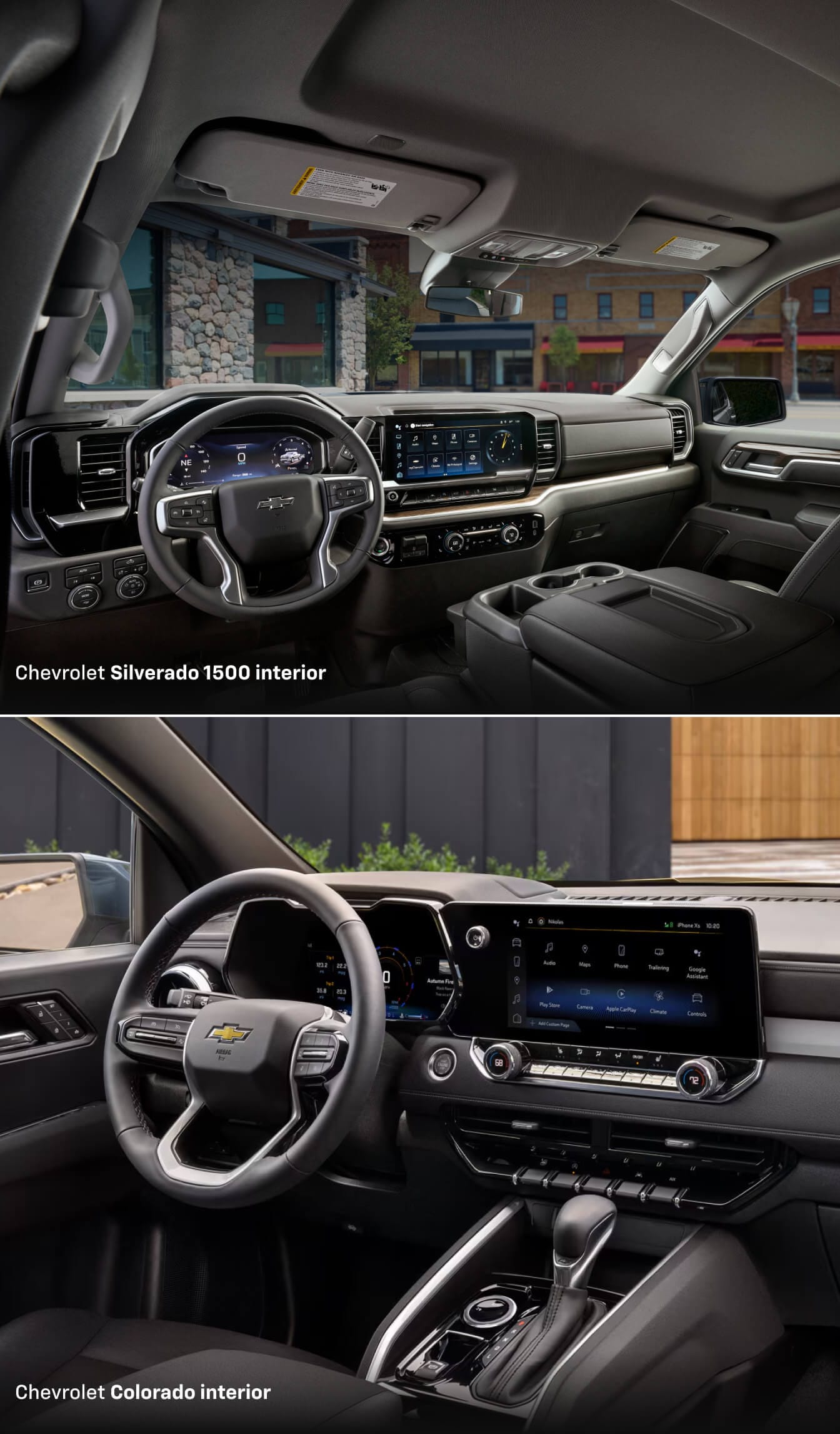 Interior shots of the 2026 Chevy Silverado 1500 & 2026 Chevy Colorado LT