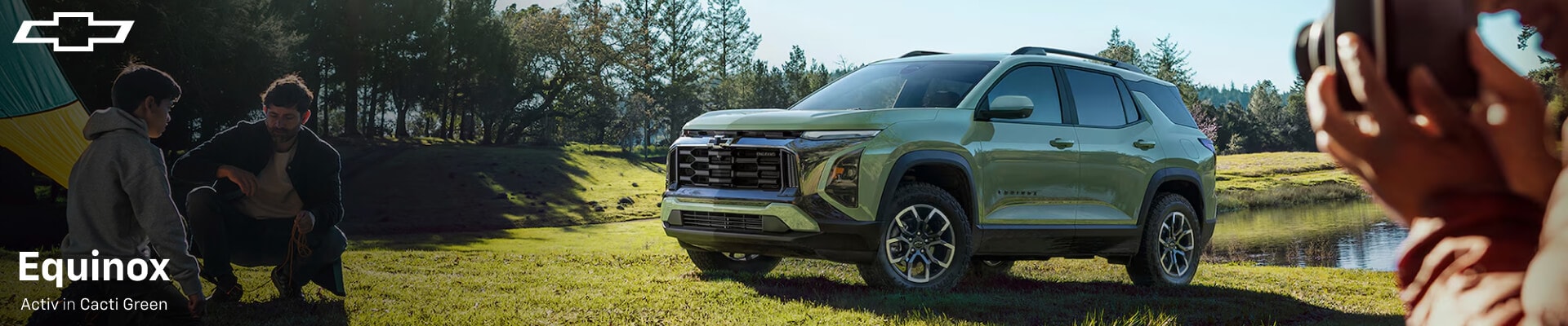 2026 Chevy Equinox Activ in Cacti Green parked in a field