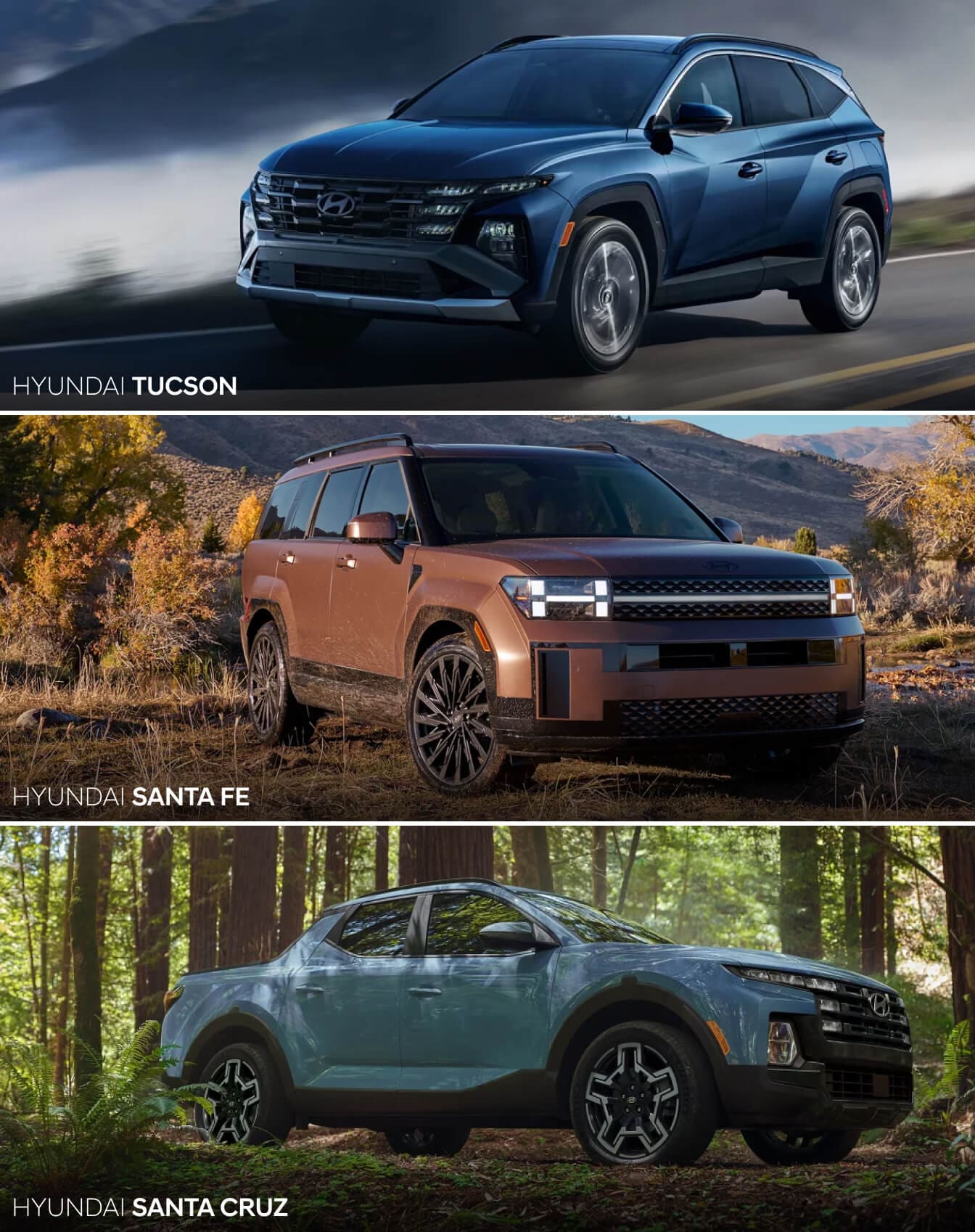 The American-made Hyundai Tucson, Hyundai Santa Fe, & Hyundai Santa Cruz
